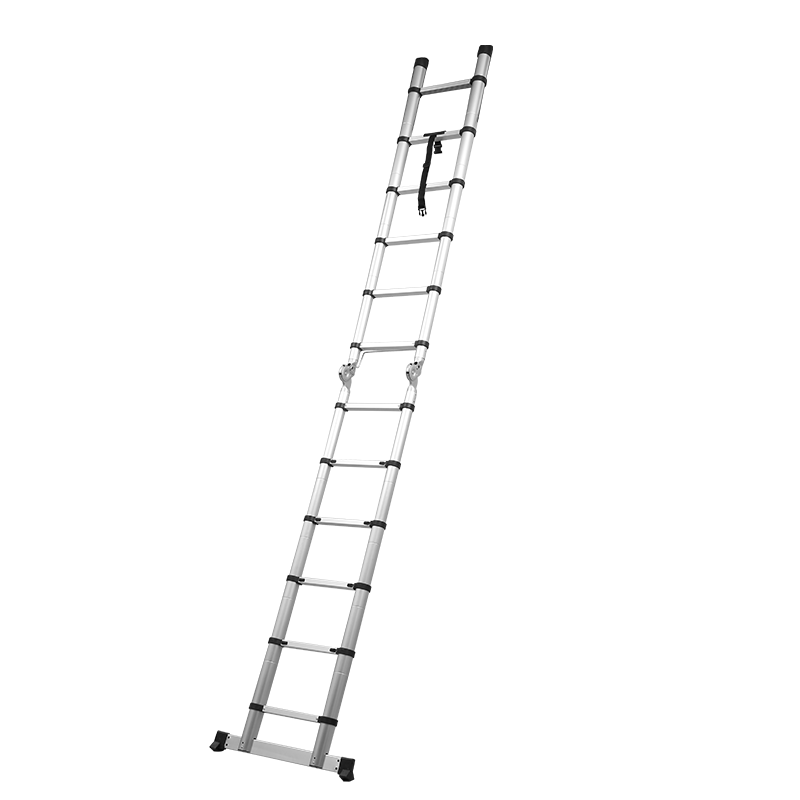 A Frame Aluminum Telescopic Extension Ladder w/Balance Bar
